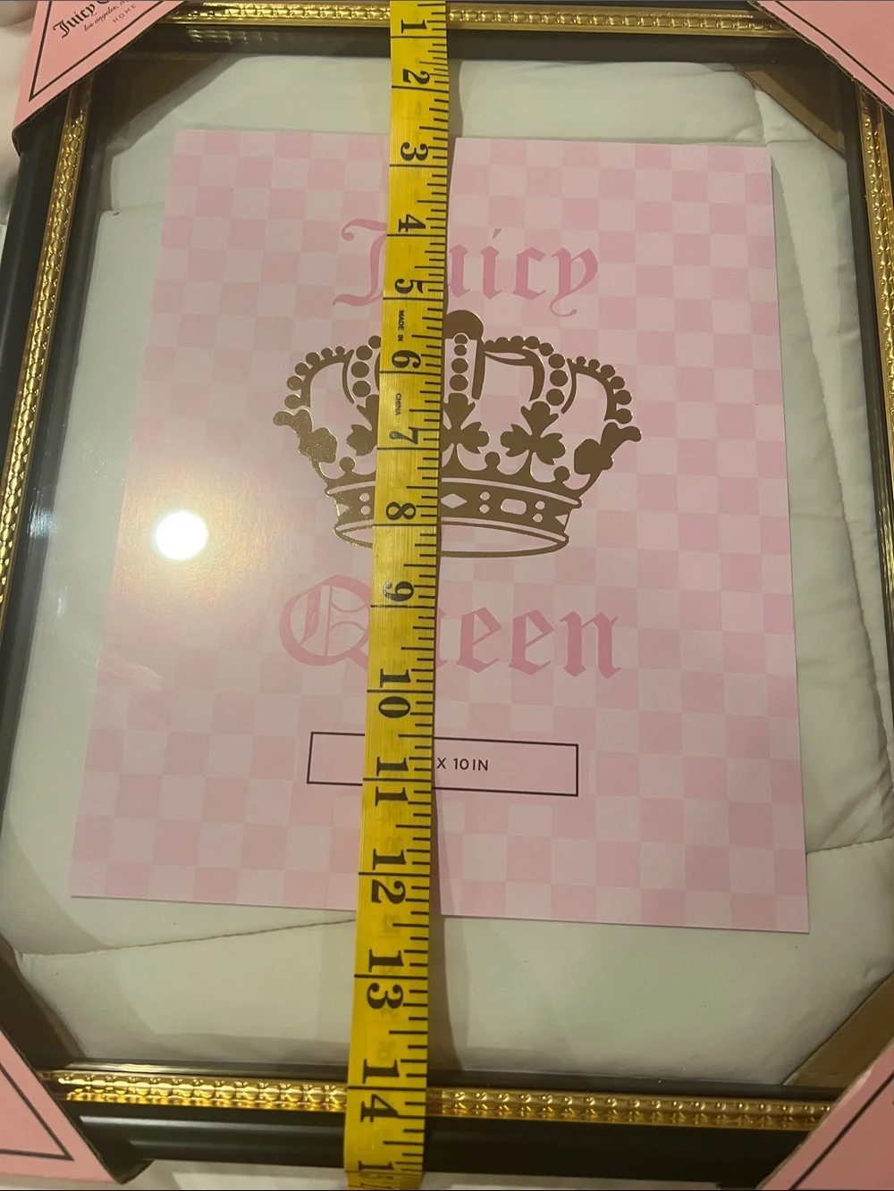 Juicy Couture Black & Gold Decorative Picture Frame holds 8 x 10 photo